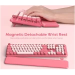 Wireless Keyboard and Mouse Combo - Round Keycaps, Full-Size Retro Typewriter Keyboard with Detachable Wrist Rest, Sleep Mode & Tilt Legs, 2.4GHz Cordless Connection for...