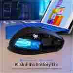 Wireless Mouse, D-09 Computer Mouse USB Cordless Mice for Laptop, Ergo Grips, Lightspeed 5-Level 2400 DPI, 16 Months Battery, Portable for PC Mac Chromebook (Black)
