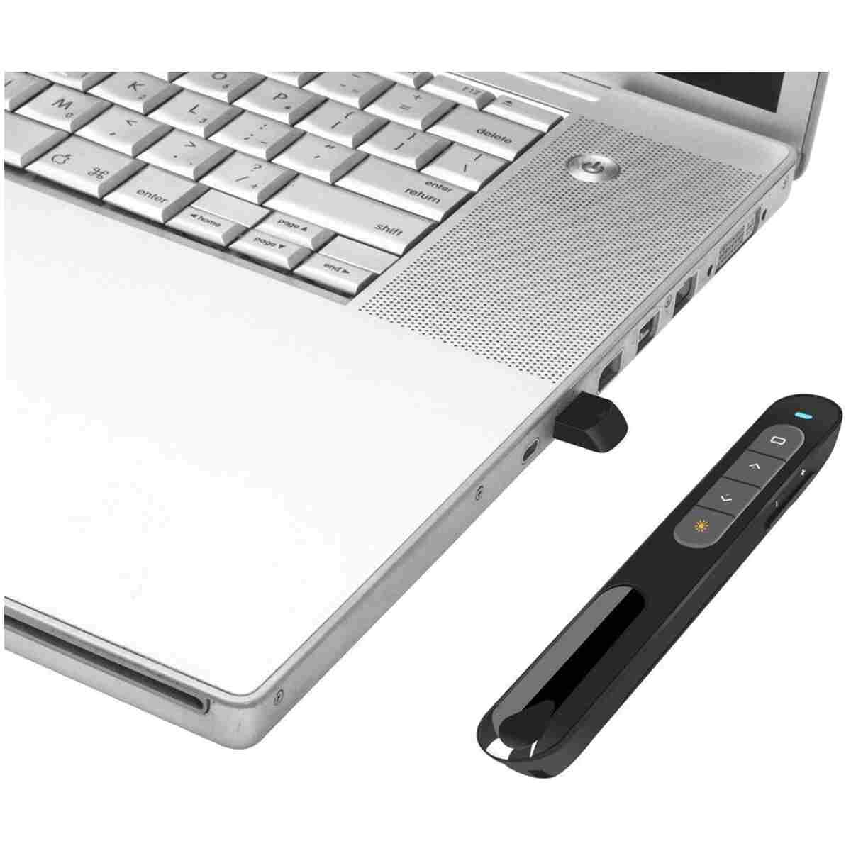 Wireless Presenter, Hyperlink Volume Control Presentation Clicker RF 2.4GHz USB PowerPoint Clicker Presentation Remote Control Pointer Slide Advancer (Black)