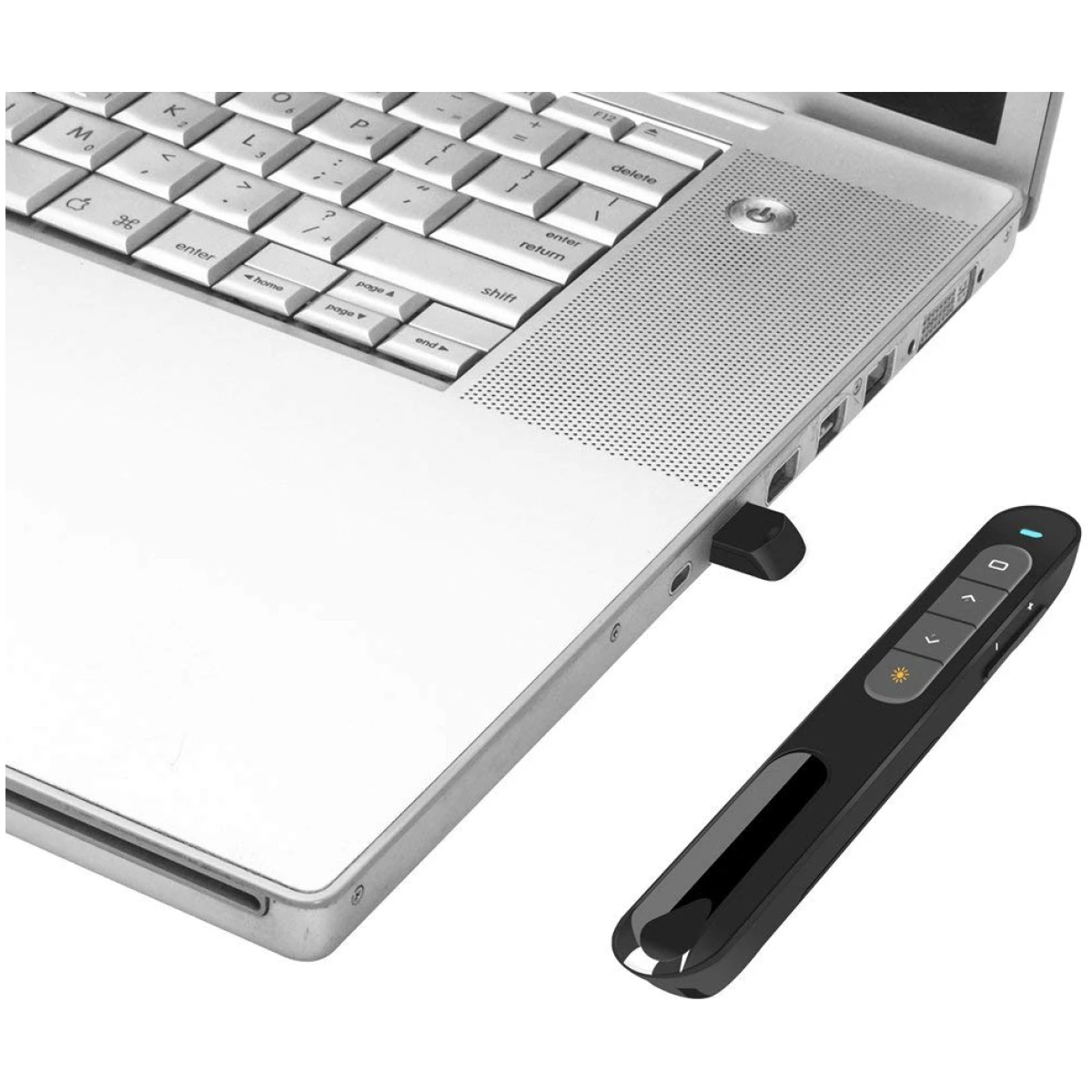 Wireless Presenter, Hyperlink Volume Control Presentation Clicker RF 2.4GHz USB PowerPoint Clicker Presentation Remote Control Pointer Slide Advancer (Black)