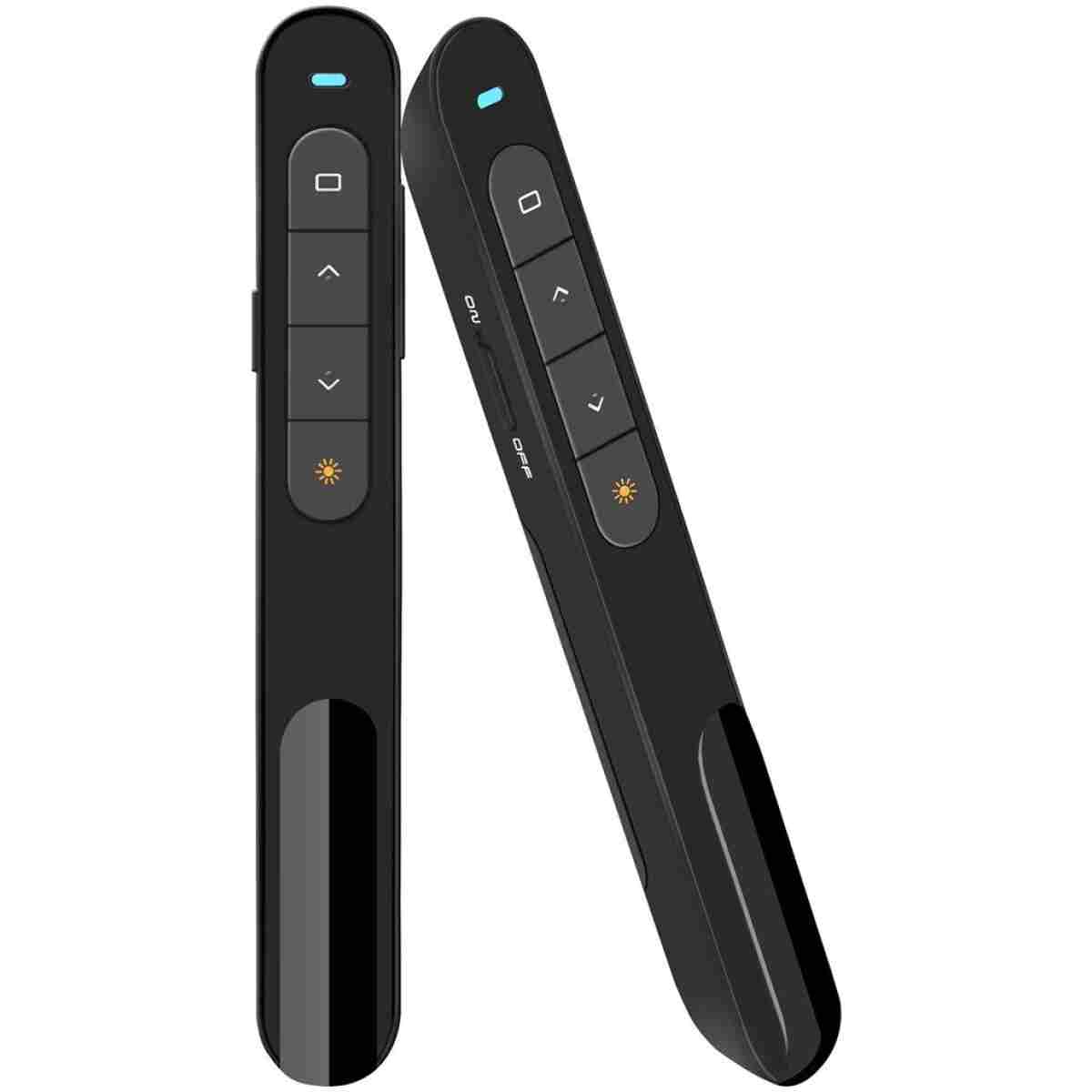 Wireless Presenter, Hyperlink Volume Control Presentation Clicker RF 2.4GHz USB PowerPoint Clicker Presentation Remote Control Pointer Slide Advancer (Black)