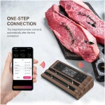 Wireless Smart Meat Thermometer with Dual-Sensor Probe, 500FT Remote Monitoring, Dedicated App, Real-Time Ambient and Food Temperature Tracking for Precise Cooking Control