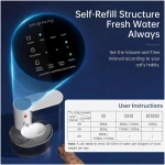 Wireless Smart Pet Water Fountain Automatic Water Change Intelligent System, Super Quiet Smart Cat Water Fountain, 180 Days Battery Life, 3L Large Capacity, Smart Pet Water...