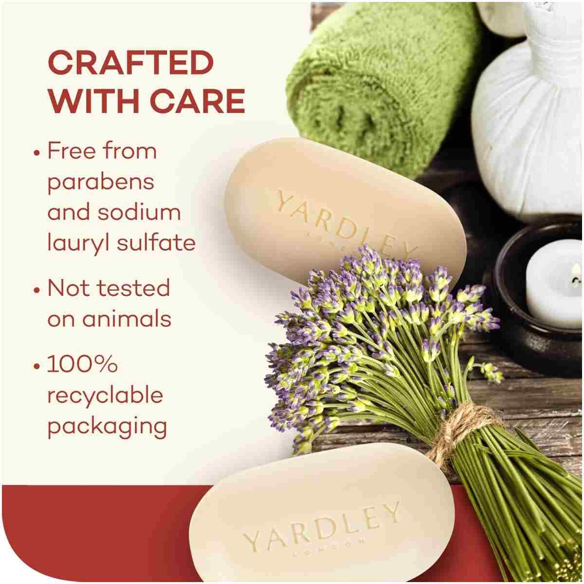 Yardley London Nourishing Bath Soap Bar Cocoa Butter, Helps Soften Dry Skin with Pure Cocoa Butter, Shea Butter & Vitamin E, 4.0 oz Bath Bar, 1 Soap Bar