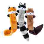 ZippyPaws Skinny Peltz - No Stuffing Dog Toy Pack to Keep Them Busy, for Medium and Large Dogs, Squeaky Pet Toys, Unstuffed Chew Toys, Soft Plush Variety Pack, Fox, Raccoon, and...