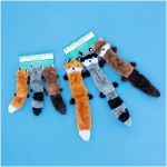 ZippyPaws Skinny Peltz - No Stuffing Dog Toy Pack to Keep Them Busy, for Medium and Large Dogs, Squeaky Pet Toys, Unstuffed Chew Toys, Soft Plush Variety Pack, Fox, Raccoon, and...