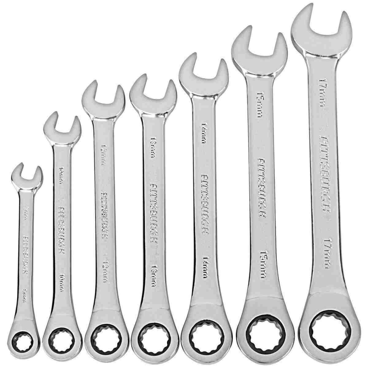Metric Ratcheting Combination Wrench Set, 7-Piece