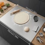 316 Stainless Steellarge Size Stainless Steel Countertop Protector Cutting Board with L-Shape Lip, Heavy Duty Food Grade Anti-Bacterial Metal Pastry Board, Scratch Resistant Kitchen Worktop Guard for Chopping Kneading Baking, Multiple Sizes Available - Image 9