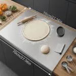 316 Stainless Steellarge Size Stainless Steel Countertop Protector Cutting Board with L-Shape Lip, Heavy Duty Food Grade Anti-Bacterial Metal Pastry Board, Scratch Resistant Kitchen Worktop Guard for Chopping Kneading Baking, Multiple Sizes Available - Image 9