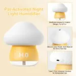 Mushroom Cool Mist Humidifier for Bedroom - Creative Soundwave Technology Essential Oil Diffuser with 7-Color LED Night Light, Touch Control Aroma Humidifier, Quiet Indoor Air Humidifier for Home, Plants & Office - 图片 5