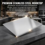 316 Stainless Steellarge Size Stainless Steel Countertop Protector Cutting Board with L-Shape Lip, Heavy Duty Food Grade Anti-Bacterial Metal Pastry Board, Scratch Resistant Kitchen Worktop Guard for Chopping Kneading Baking, Multiple Sizes Available - Image 10