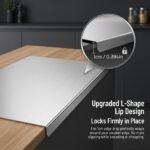 316 Stainless Steellarge Size Stainless Steel Countertop Protector Cutting Board with L-Shape Lip, Heavy Duty Food Grade Anti-Bacterial Metal Pastry Board, Scratch Resistant Kitchen Worktop Guard for Chopping Kneading Baking, Multiple Sizes Available - Image 4