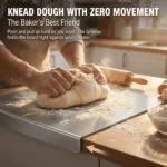 316 Stainless Steellarge Size Stainless Steel Countertop Protector Cutting Board with L-Shape Lip, Heavy Duty Food Grade Anti-Bacterial Metal Pastry Board, Scratch Resistant Kitchen Worktop Guard for Chopping Kneading Baking, Multiple Sizes Available - Image 3