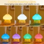 Mushroom Cool Mist Humidifier for Bedroom - Creative Soundwave Technology Essential Oil Diffuser with 7-Color LED Night Light, Touch Control Aroma Humidifier, Quiet Indoor Air Humidifier for Home, Plants & Office - 图片 6