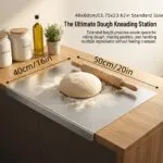 316 Stainless Steellarge Size Stainless Steel Countertop Protector Cutting Board with L-Shape Lip, Heavy Duty Food Grade Anti-Bacterial Metal Pastry Board, Scratch Resistant Kitchen Worktop Guard for Chopping Kneading Baking, Multiple Sizes Available - Image 5