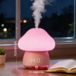 Mushroom Cool Mist Humidifier for Bedroom - Creative Soundwave Technology Essential Oil Diffuser with 7-Color LED Night Light, Touch Control Aroma Humidifier, Quiet Indoor Air Humidifier for Home, Plants & Office - 图片 3