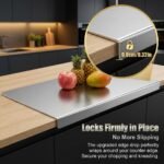 316 Stainless Steellarge Size Stainless Steel Countertop Protector Cutting Board with L-Shape Lip, Heavy Duty Food Grade Anti-Bacterial Metal Pastry Board, Scratch Resistant Kitchen Worktop Guard for Chopping Kneading Baking, Multiple Sizes Available - Image 11