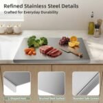 304 Stainless Steel Cutting Board for Household Use, Kitchen Supplies, Meal Preparation, Pre Meal Preparation Tools, Modern Cutting Surfaces, Fashionable Kitchen Tools, Rust Proof Materials, Easy to Clean, Multifunctional Cutting Pads - Image 8