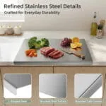 304 Stainless Steel Cutting Board for Household Use, Kitchen Supplies, Meal Preparation, Pre Meal Preparation Tools, Modern Cutting Surfaces, Fashionable Kitchen Tools, Rust Proof Materials, Easy to Clean, Multifunctional Cutting Pads - Image 8