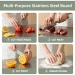 304 Stainless Steel Cutting Board for Household Use, Kitchen Supplies, Meal Preparation, Pre Meal Preparation Tools, Modern Cutting Surfaces, Fashionable Kitchen Tools, Rust Proof Materials, Easy to Clean, Multifunctional Cutting Pads - Image 10