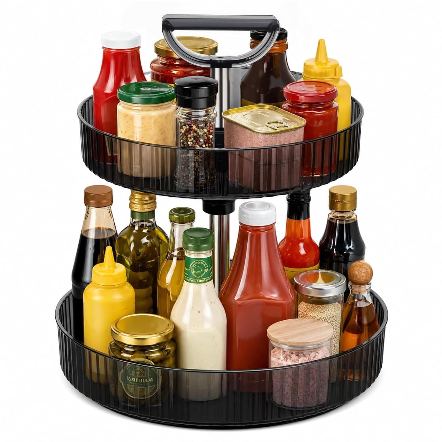 2-Tier Lazy Susan Organizer, 360° Rotating Turntable Organizer Rack, Bathroom Counter Organizer, Height Adjustable Spinning Spice Holder, Versatile Countertop Organizer for... 2-Tier Lazy Susan Organizer, 360° Rotating Turntable Organizer Rack, Bathroom Counter Organizer, Height Adjustable Spinning Spice Holder, Versatile Countertop Organizer for...