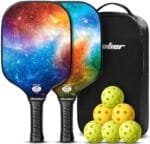Hicober Pickleball Paddles Set of 2, USAPA Approved, 6 Balls, Orange Blue | USA Pickleball approved, fiberglass paddles with cushion grip and 6 balls : Sports & Outdoors