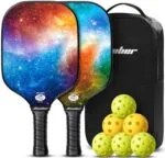 Hicober Pickleball Paddles Set of 2, USAPA Approved, 6 Balls, Orange Blue | USA Pickleball approved, fiberglass paddles with cushion grip and 6 balls : Sports & Outdoors