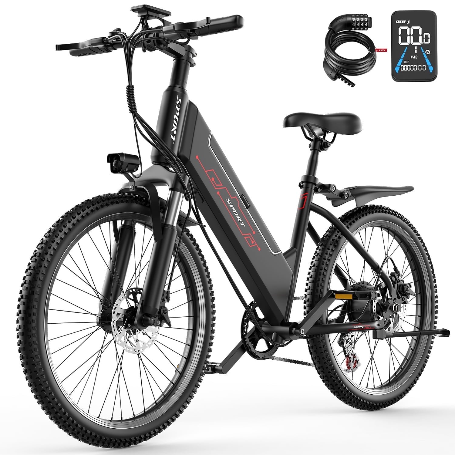 6ab1d0f6a824e50742a9cf98ef5e73de8b324a16bc3218fd3f5ea.jpg GWEIT Electric Bike for Adults, 750W Peak Ebike with 48V 10.4Ah Removable Battery, Up to 20MPH 55 Miles, 26 inch Adult Electric Bicycles , Step-Thru E-Bike for Adult - 图片 1