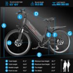 GWEIT Electric Bike for Adults, 750W Peak Ebike with 48V 10.4Ah Removable Battery, Up to 20MPH 55 Miles, 26 inch Adult Electric Bicycles , Step-Thru E-Bike for Adult - 图片 11