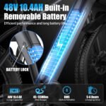 GWEIT Electric Bike for Adults, 750W Peak Ebike with 48V 10.4Ah Removable Battery, Up to 20MPH 55 Miles, 26 inch Adult Electric Bicycles , Step-Thru E-Bike for Adult - 图片 18