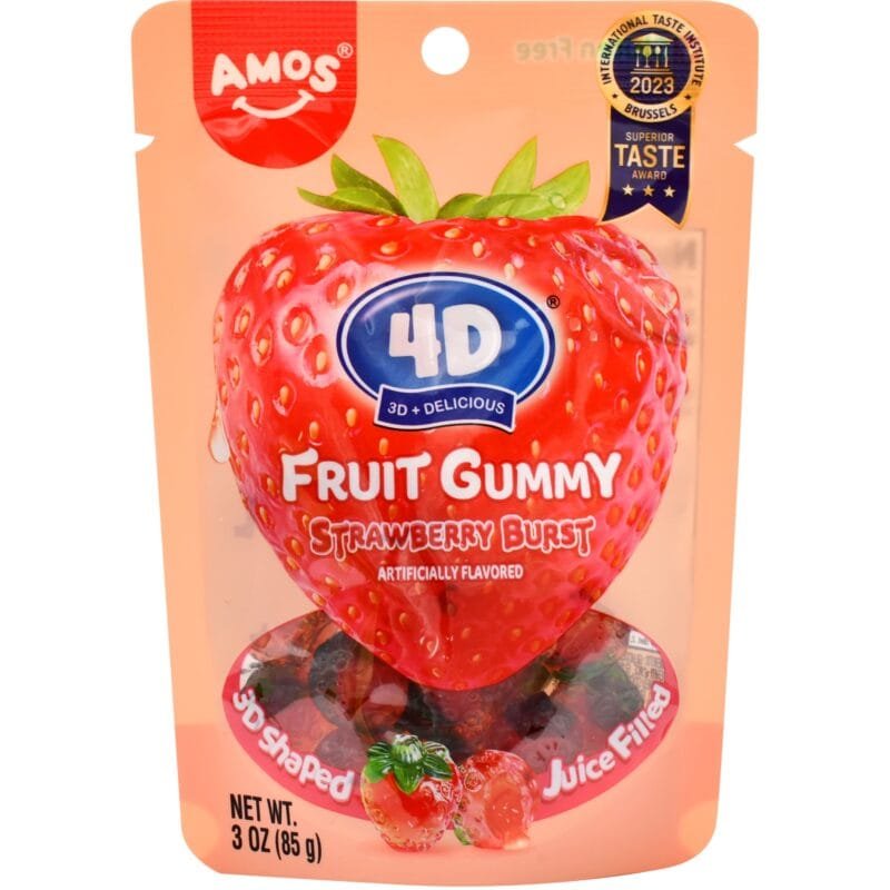 AMOS 4D 爆浆水果软糖 - 草莓味