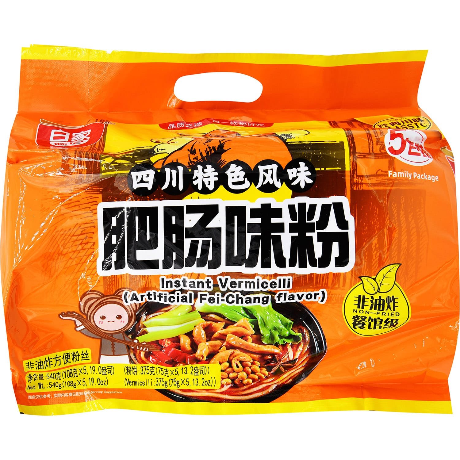 Baijia Inst Vermicelli 5Pk Spicy Fei-Cha Baijia Inst Vermicelli 5Pk Spicy Fei-Cha