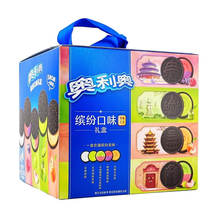 巧克力奶油夹心饼干礼盒，什锦口味，13.69盎司