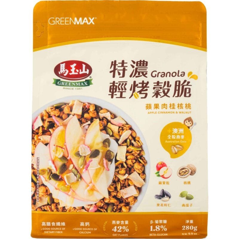 GREENMAX GRANOLA APPLE CINNAMON&WALNUT