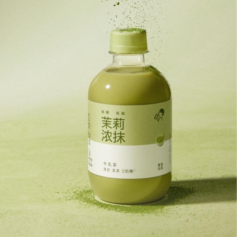 Jasmine Matcha Milk Tea, 11.83 fl oz【Low Calories Low Fat 0 Non-Dairy Creamer】【Social Media Trendy】