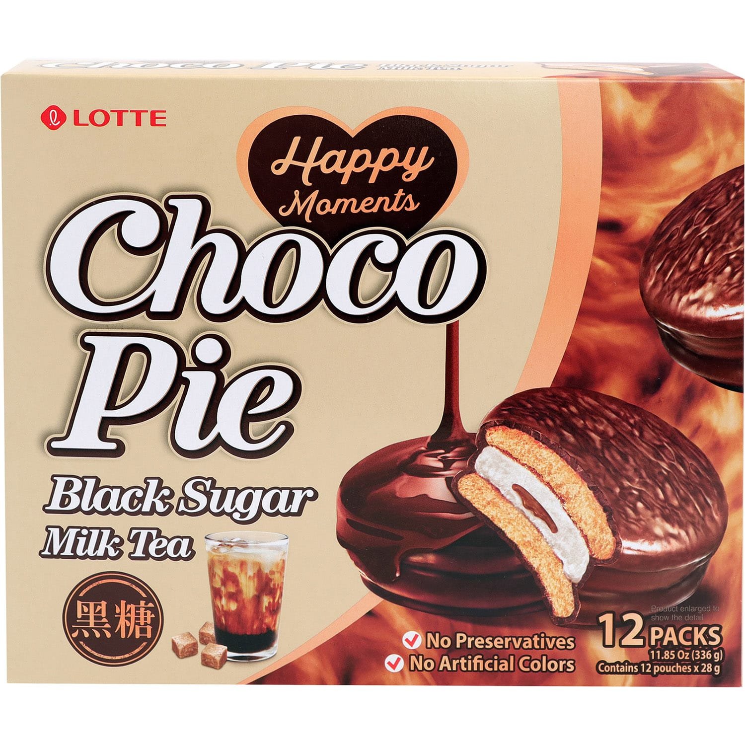 Lotte Choco Pie Black Sugar Milk Tea Lotte Choco Pie Black Sugar Milk Tea