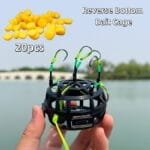 Reverse-bottomed Bait Cage Hook with 20 Floating Corn Pieces - 6 Hooks, Fishing Bait Cage Trap, All-in-one Bait System, No Adjustments Needed, Just Cast and Catch