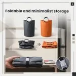 2pcs Set Extra Large Capacity Foldable Laundry Baskets High-Quality Household Laundry Bags with Padded Handles, Freestanding Design, Easy to Store, Ideal for Home Organization And Storage, Laundry Bags - 图片 8