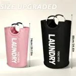2pcs Set Extra Large Capacity Foldable Laundry Baskets High-Quality Household Laundry Bags with Padded Handles, Freestanding Design, Easy to Store, Ideal for Home Organization And Storage, Laundry Bags - 图片 3