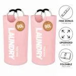2pcs Set Extra Large Capacity Foldable Laundry Baskets High-Quality Household Laundry Bags with Padded Handles, Freestanding Design, Easy to Store, Ideal for Home Organization And Storage, Laundry Bags - 图片 6