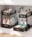 Under Sink Organizer, Adjustable Height 2 Tier Pull Out Cabinet Organizer